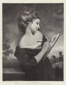 Meisje aan het Schetsen door Joshua Reynolds